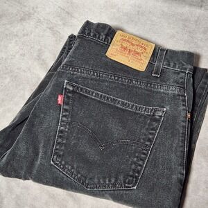 vintage Y2K men's LEVI'S 560 Black Denim Jeans LOOSE Fit Tapered Leg W40 L34